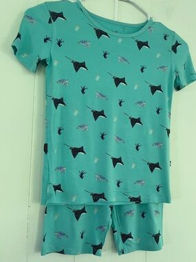 Kyte Baby 2-pc Short Sleeve PJs Eagle Ray  Size 8 Bamboo